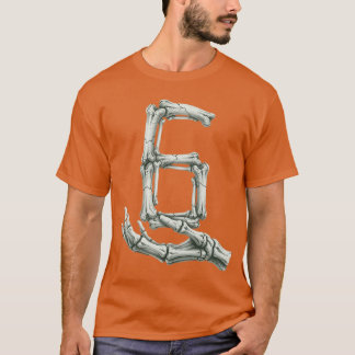 6 7 Halloween Skeleton Funny 67 Meme Gen Alpha Six T-Shirt