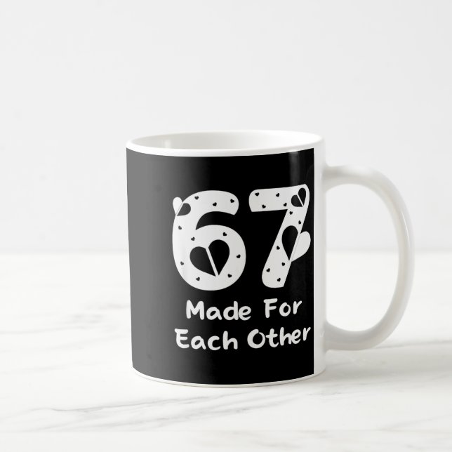 6 7 Made For Each Other, Red 67 Christmas Couple V Coffee Mug (Right)