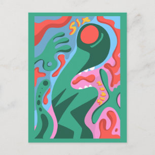 6 7 Martian alien Holiday Postcard