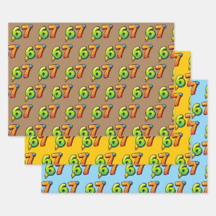 6 7 Meme Boys Birthday Wrapping Paper Sheets