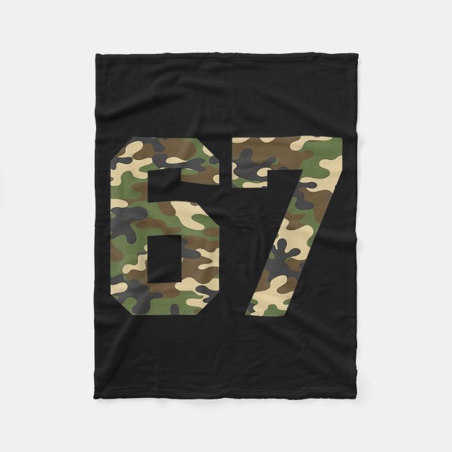 6-7 Meme Camo Cool Six-seven Funny 67 Gen Z Alpha  Fleece Blanket (Front)