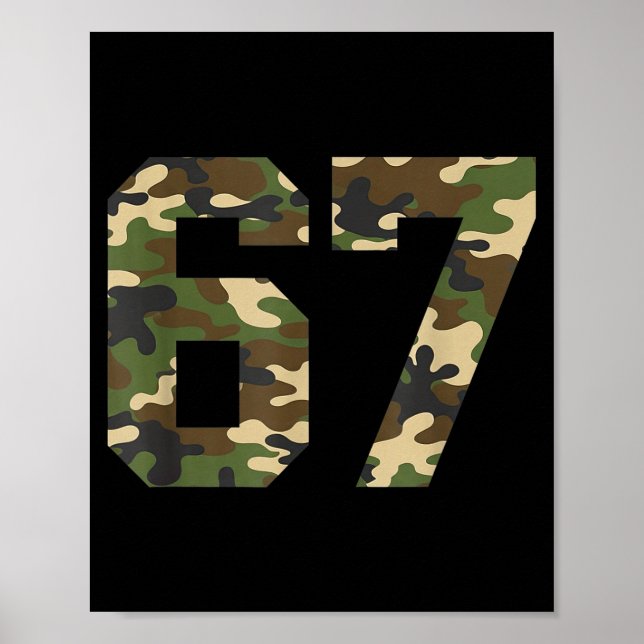6-7 Meme Camo Cool Six-seven Funny 67 Gen Z Alpha  Poster (Front)
