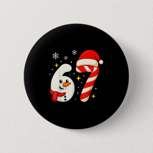 6 7 Meme Christmas Shirt 67 Six Seven Snowman Boy Button