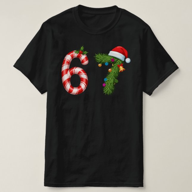 6 7 Meme Christmas Six Seven  Funny Meme T-Shirt (Design Front)