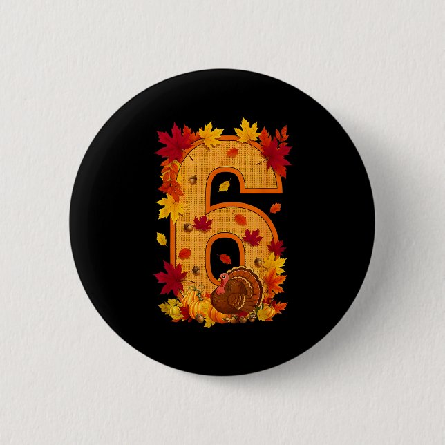 6 7 Meme Fun Six Seven Design Couples Thanksgiving Button (Front)