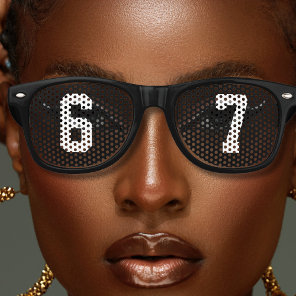 6-7 Meme Funny Black Retro Sunglasses
