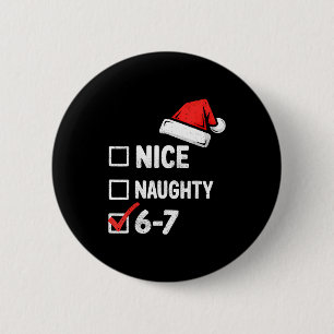 6-7 Meme Funny Christmas Retro Santa Hat Xmas 6 7 Button