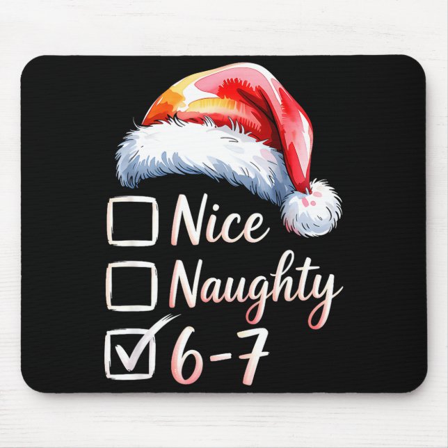6-7 Meme Funny Christmas Retro Santa Hat Xmas 6 7  Mouse Pad (Front)