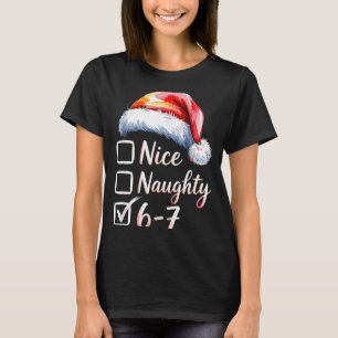 6-7 Meme Funny Christmas Retro Santa Hat Xmas 6 7  T-Shirt
