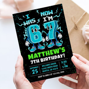6 7 Meme Graffiti Six Seven Birthday Invitation