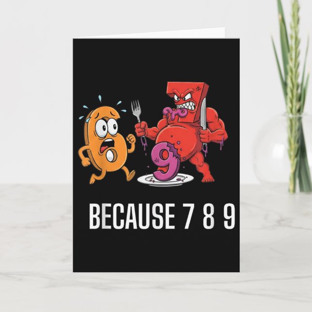 6 7 Meme Joke Because 7 8 9 Funny Kids 67  Card (Front)