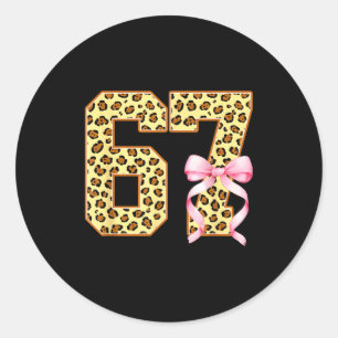 6-7 Meme Leopard Cheetah Cool Six-seven Funny 67 G Classic Round Sticker