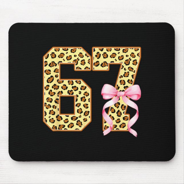 6-7 Meme Leopard Cheetah Cool Six-seven Funny 67 G Mouse Pad (Front)