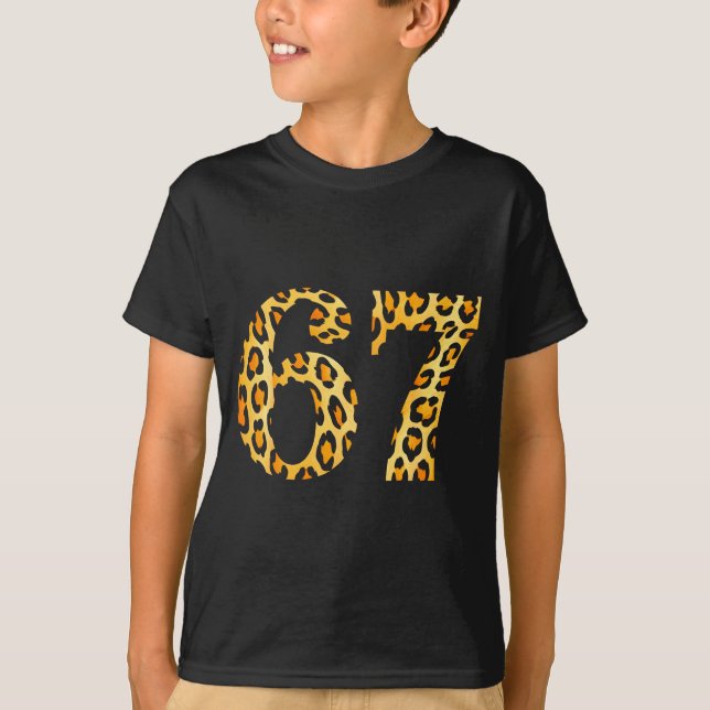 6-7 Meme Leopard Cheetah Cool Six-seven  T-Shirt (Front)