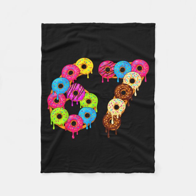 6 7 Meme Matching Love Donuts 67 Pajamas Kids Six  Fleece Blanket (Front)