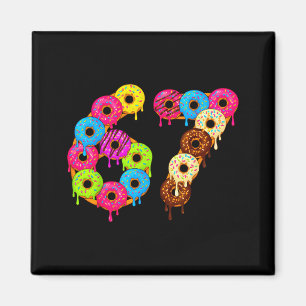 6 7 Meme Matching Love Donuts 67 Pajamas Kids Six  Magnet