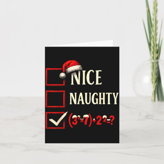 6-7 Meme Nice Naughty 67 Christmas Brain Rot Funny Card (Front)