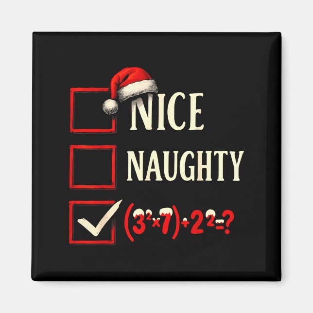 6-7 Meme Nice Naughty 67 Christmas Brain Rot Funny Magnet (Front)
