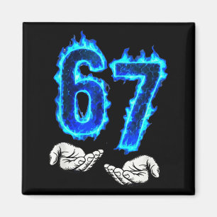 6 7 Meme Six Seven 67 Hands Meme Funny Men Girls B Magnet
