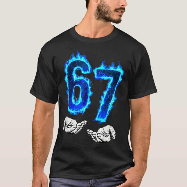 6 7 Meme Six Seven 67 Hands Meme Funny Men Girls B T-Shirt (Front)