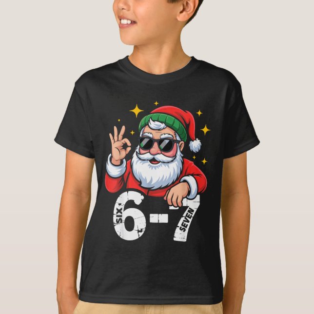 6 7 Meme Six Seven Christmas Gen Z Alpha Teen Boys T-Shirt (Front)
