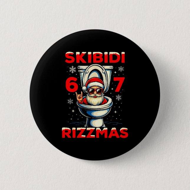 6-7 Meme Slang Christmas Nice Naughty 67 Funny  Button (Front)