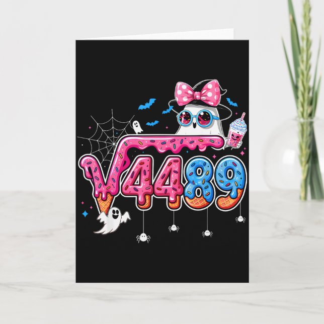 6 7 Meme Square Root 4489 Slang Math Teacher Hallo Card (Front)