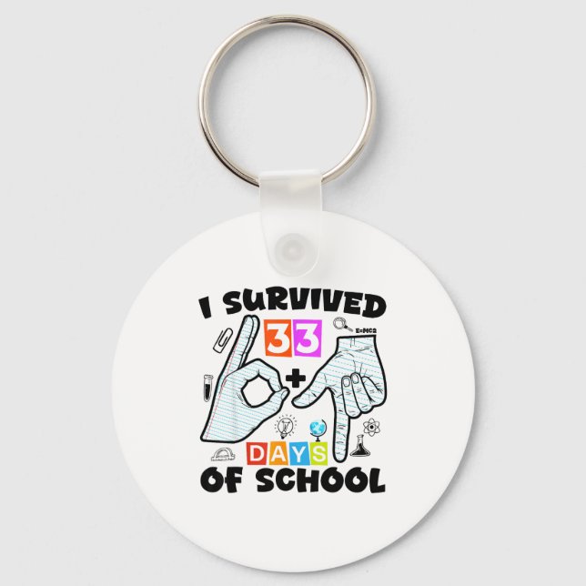 6 7 Meme Teacher I Survived 67+33 Days Of School S Keychain (Front)