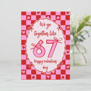 6 7 Meme Trendy Coquette Bow Valentines Day Holiday Card