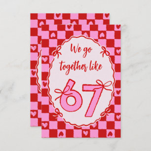 6 7 Meme Trendy Coquette Bow Valentines Day Note Card