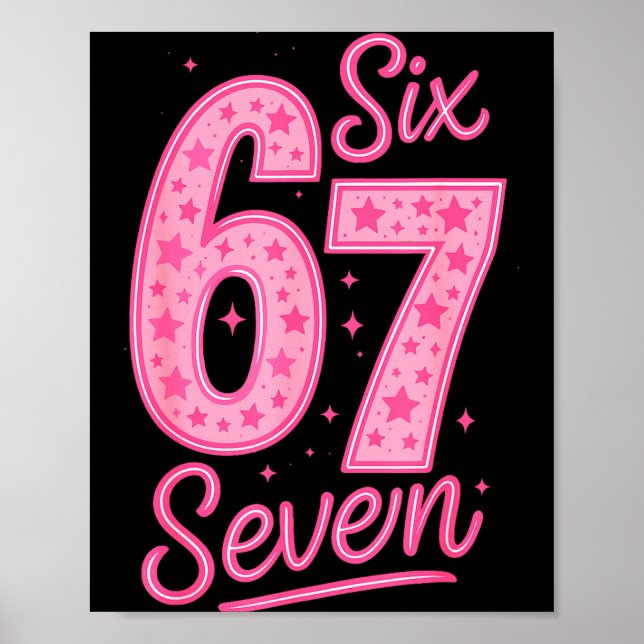 6 7 Number 67 Nk Six Seven Meme Slang Womens Girls Poster (Front)