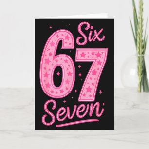 6 7 Number 67 Pink Six Seven Meme Slang Womens Gir Card
