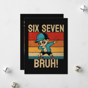  6 7 Numbers Dabbing Six Seven Bruh Holiday Card
