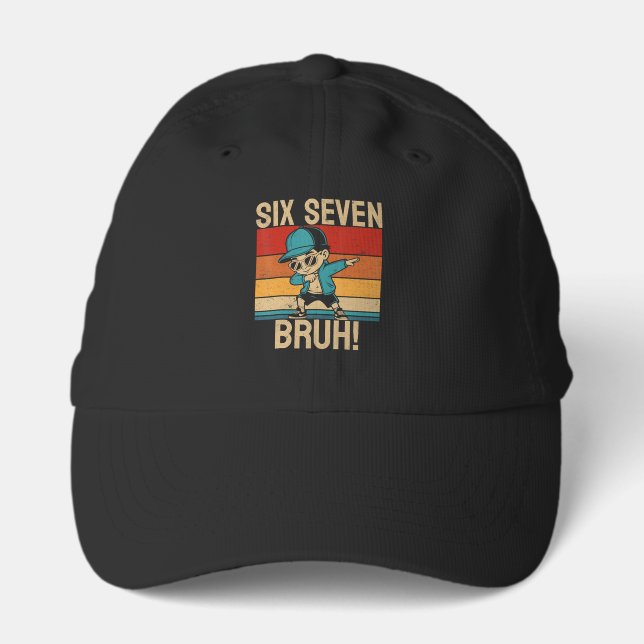  6 7 Numbers Dabbing Six Seven Bruh Performance Cap (Front)
