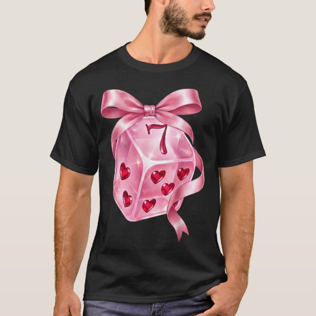 6 7 Preppy Valentine Y2k Funny Coquette Nk Dice Bo T-Shirt (Front)