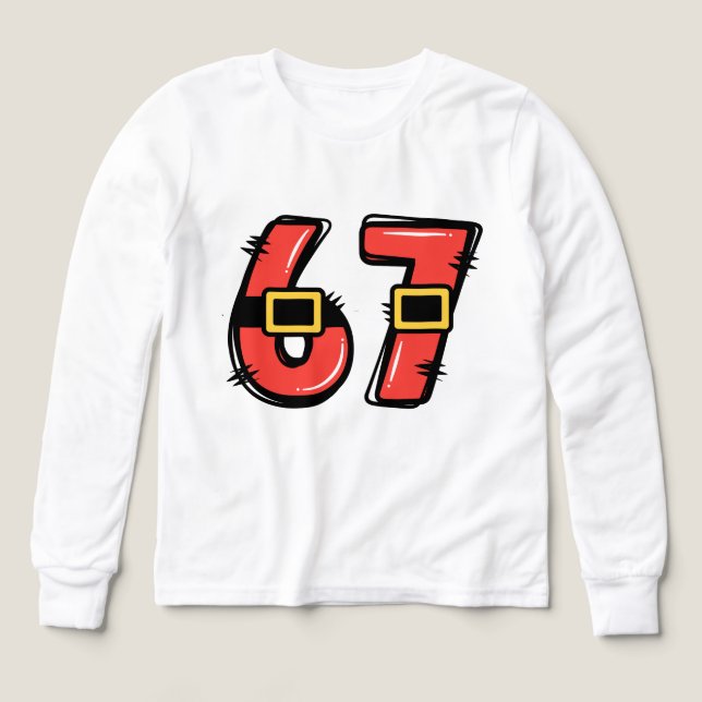 6 7 Santa Belt Christmas  Tri-Blend Shirts (Design Front)
