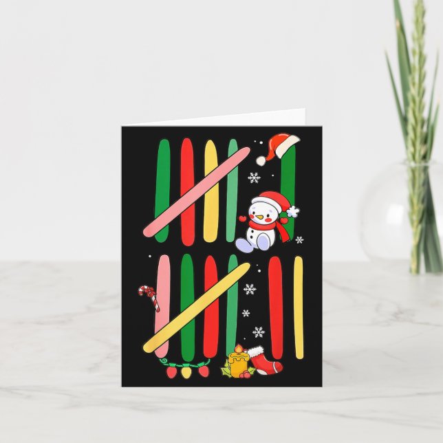 6 7 Six Seven 67 Meme Tally Marks Counting Christm Card (Front)