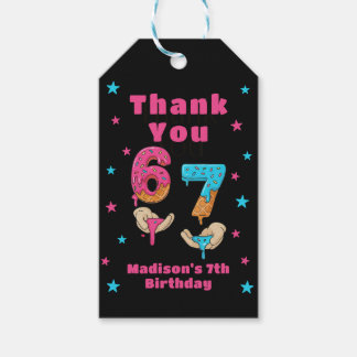 6 7 Six Seven Birthday Thank You Gift Tags