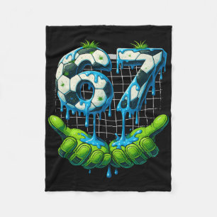 6 7 Six Seven Drip Funny Gen Alpha Meme Soccer Pla Fleece Blanket