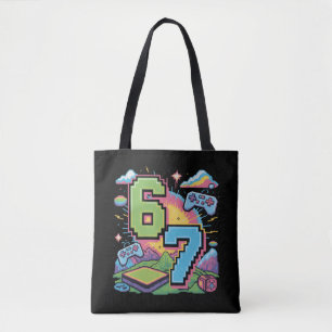 6 7 Six Seven Gaming Gen Z Alpha Meme Slang Tote Bag