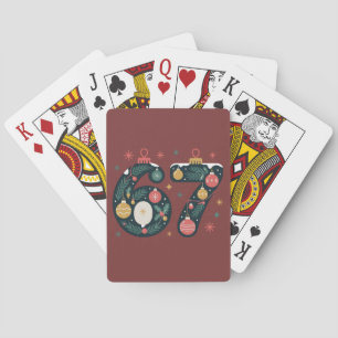 6 7 Six Seven Gen Z Alpha Meme Slang Xmas Balls Poker Cards