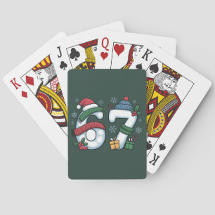 6 7 Six Seven Gen Z Alpha Meme Slang Xmas Snowman Poker Cards