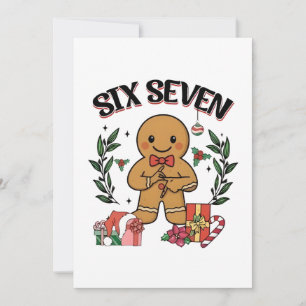 6 7 Six Seven Hand Gen Z Alpha Gingerbread Meme  Card