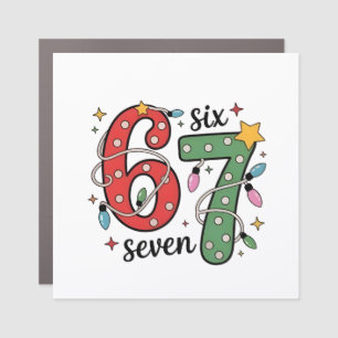 6 7 Six Seven Hand Gen Z Alpha Meme Slang Xmas  Car Magnet