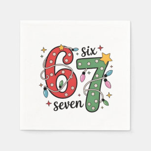6 7 Six Seven Hand Gen Z Alpha Meme Slang Xmas  Napkins