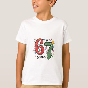 6 7 Six Seven Hand Gen Z Alpha Meme Slang Xmas T-Shirt