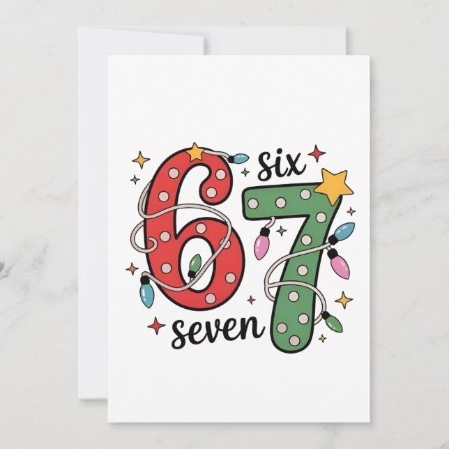 6 7 Six Seven Hand Gen Z Alpha Meme Slang Xmas  Thank You Card (Front)