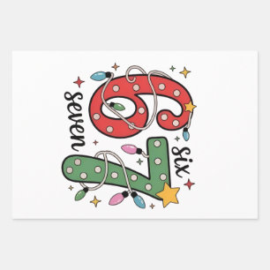 6 7 Six Seven Hand Gen Z Alpha Meme Slang Xmas Wrapping Paper Sheets