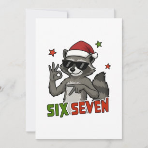 6 7 Six Seven Hand Gen Z Alpha Raccoon Christmas Save The Date