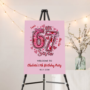 6 7 Six Seven Meme Girls 7th Birthday Welcome Sign